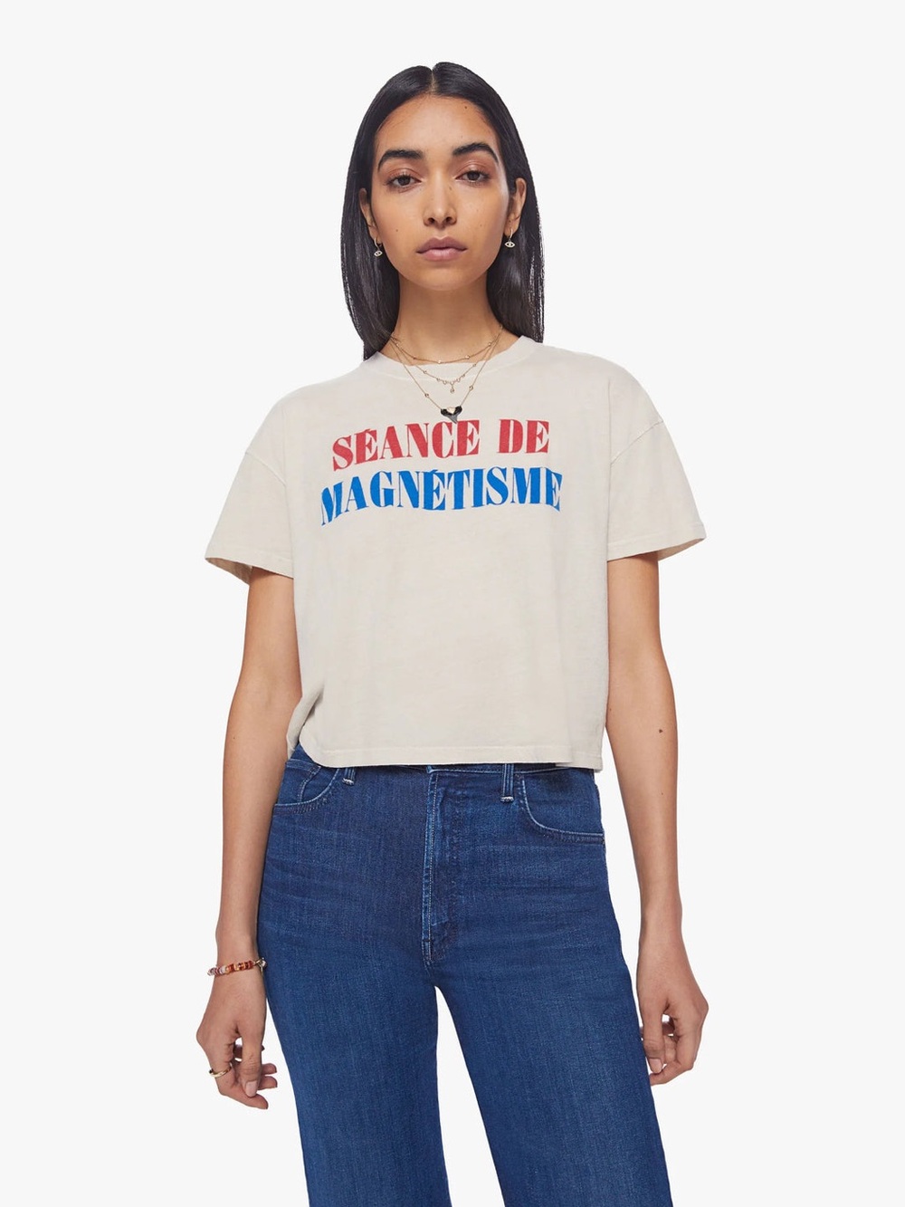 NWT MOTHER The Grab Bag Crop Tee